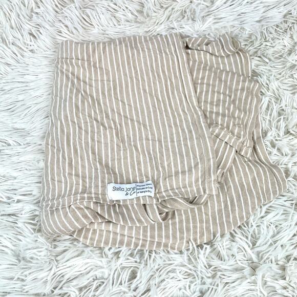 Stella Jane & Co. Tan and White Striped Baby Swaddle Blanket - Picture 1 of 4